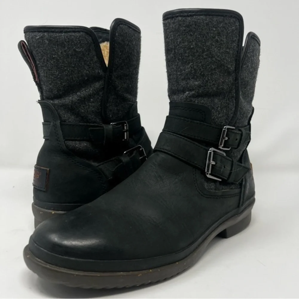 UGG Women’s  Black and Gray Leather Boots